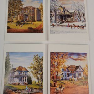 BLANK NOTE Cards W/Envelopes 16 Pk. Oil Paintings of 1880's Ashland, OR 5" x 7"